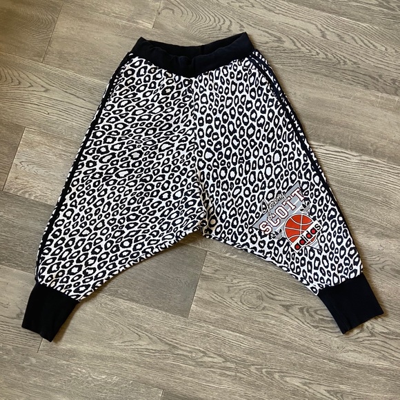 Jeremy Scott x Adidas Pants - Jeremy Scott x Adidas Black and White Leopard Track Joggers
